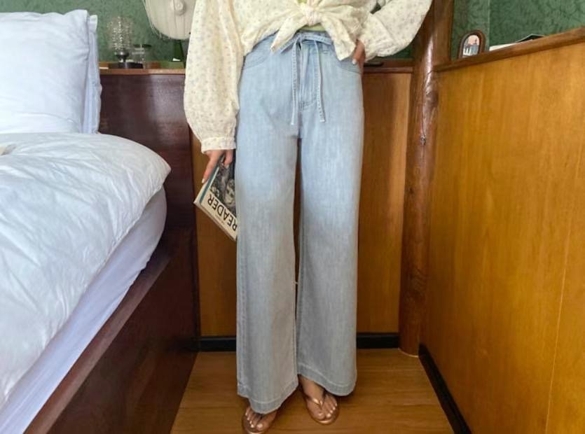 BEE韓國代購㊣女裝新品人氣推薦職業25春夏休閑時尚熱賣牛仔褲BEE牛仔褲