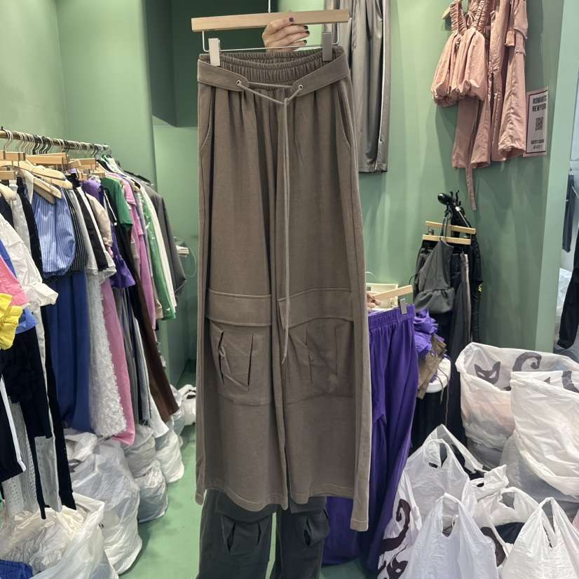 ROMANTIC NEWYORK東大門㊣實拍女裝新品時尚休閑褲工裝褲口袋ROMANTIC NEWYORK休閑褲