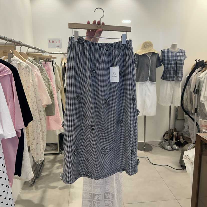TAN&amp;COMO東大門㊣實拍女裝新品真品時尚職業休閑長裙格紋tan-COMO長裙