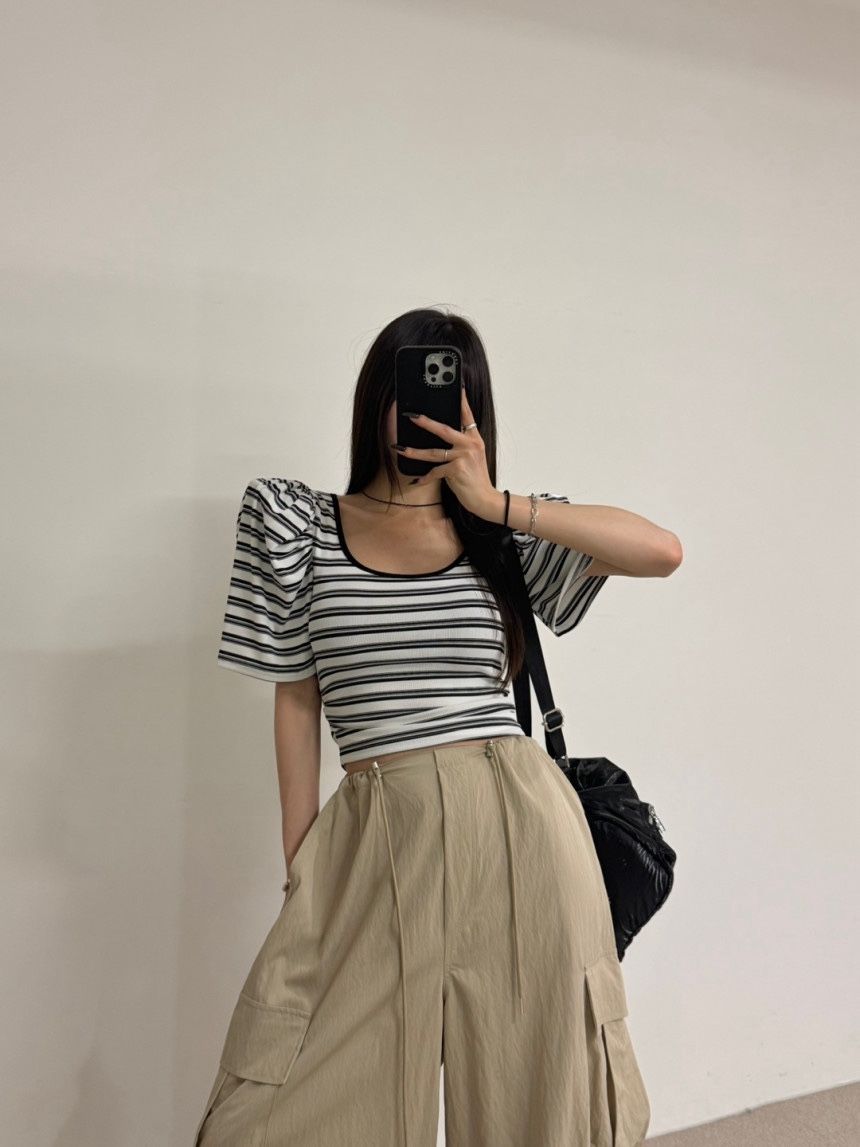 BLACK BABI東大門㊣實拍女士新款職業25春夏時尚休閑真品T恤BLACK BABIT恤