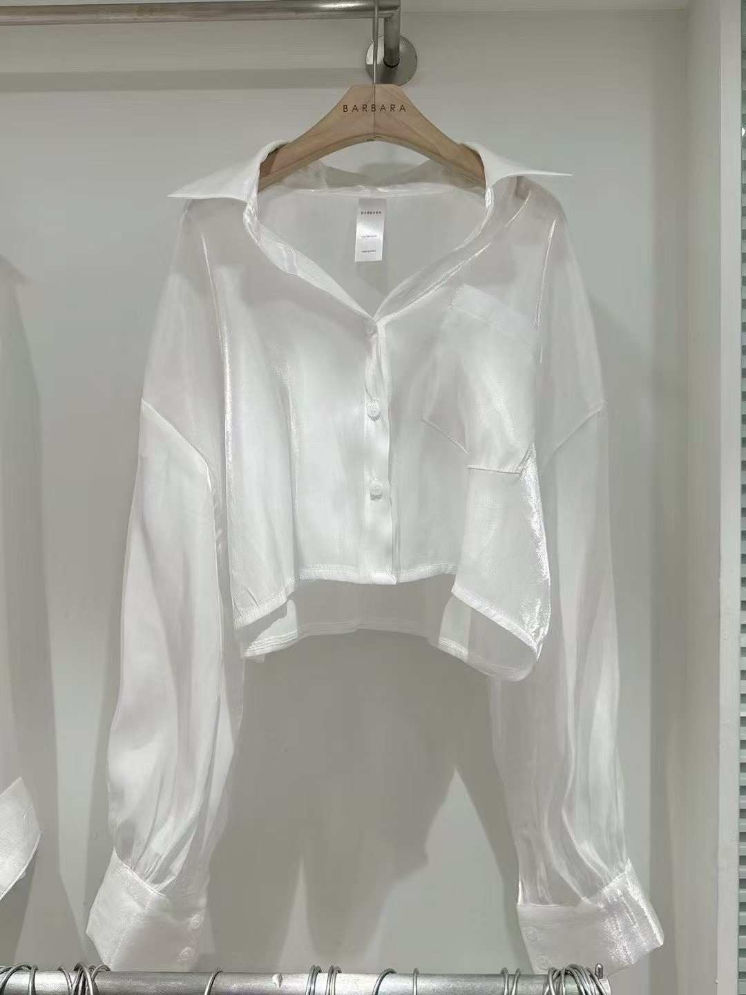 THE BARBARA東大門㊣直郵女士新品推薦休閑襯衫蕾絲衫短款THE BARBARA襯衫/蕾絲衫