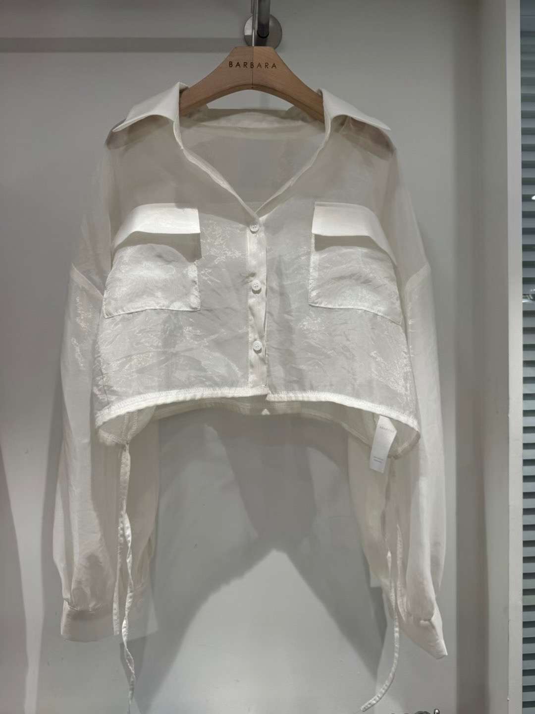 THE BARBARA東大門㊣實拍女裝新品休閑推薦襯衫蕾絲衫口袋THE BARBARA襯衫/蕾絲衫