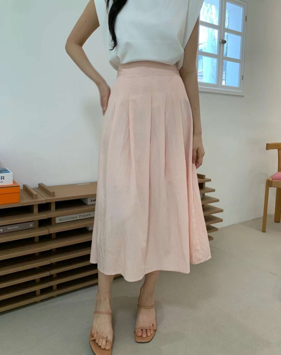 ALLU韓國直郵㊣女裝新品熱賣休閑人氣職業推薦時尚25春夏長裙ALLU長裙