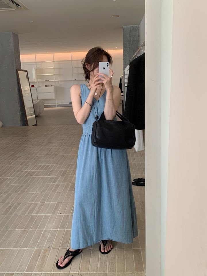 HER韓國代購㊣女裝新品休閑推薦熱賣人氣25春夏職業時尚連衣裙HER連衣裙