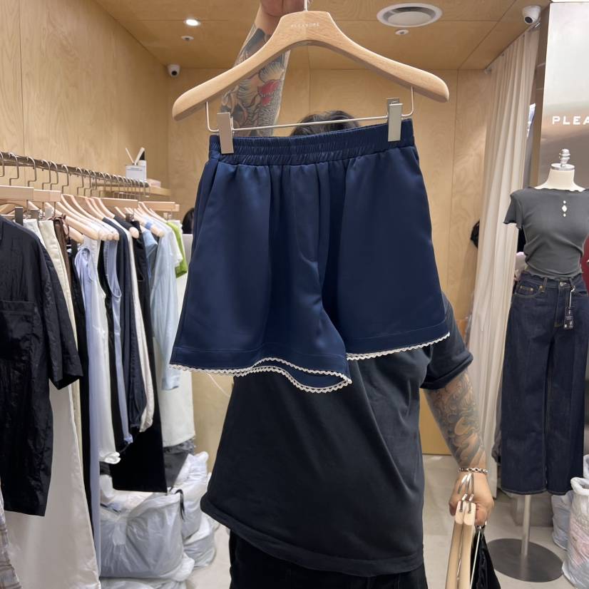 PLEASURE韓國直郵㊣女裝新款休閑熱賣時尚職業25春夏短褲蕾絲PLEASURE短褲