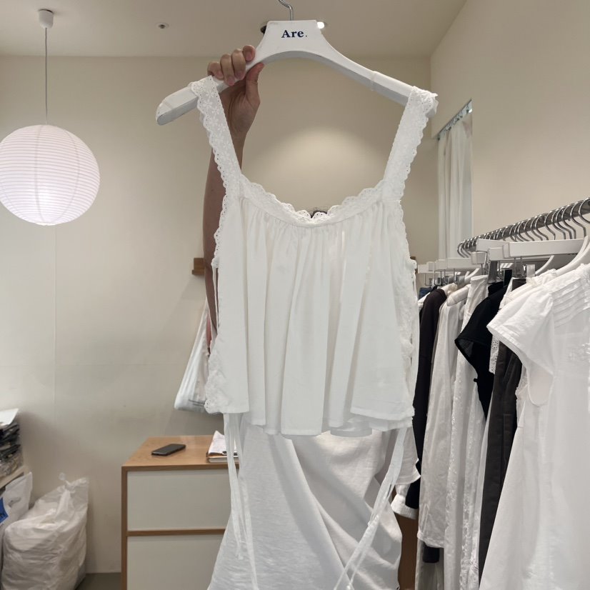 ARE韓國代購㊣女裝新品休閑人氣時尚推薦25春夏吊帶背心褶皺ARE YOU/ARE吊帶/背心