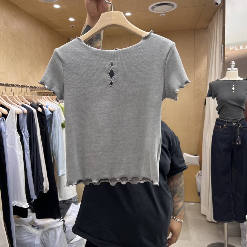 PLEASURE韓國直郵㊣女裝新品推薦人氣25春夏職業熱賣T恤兔子PLEASURET恤