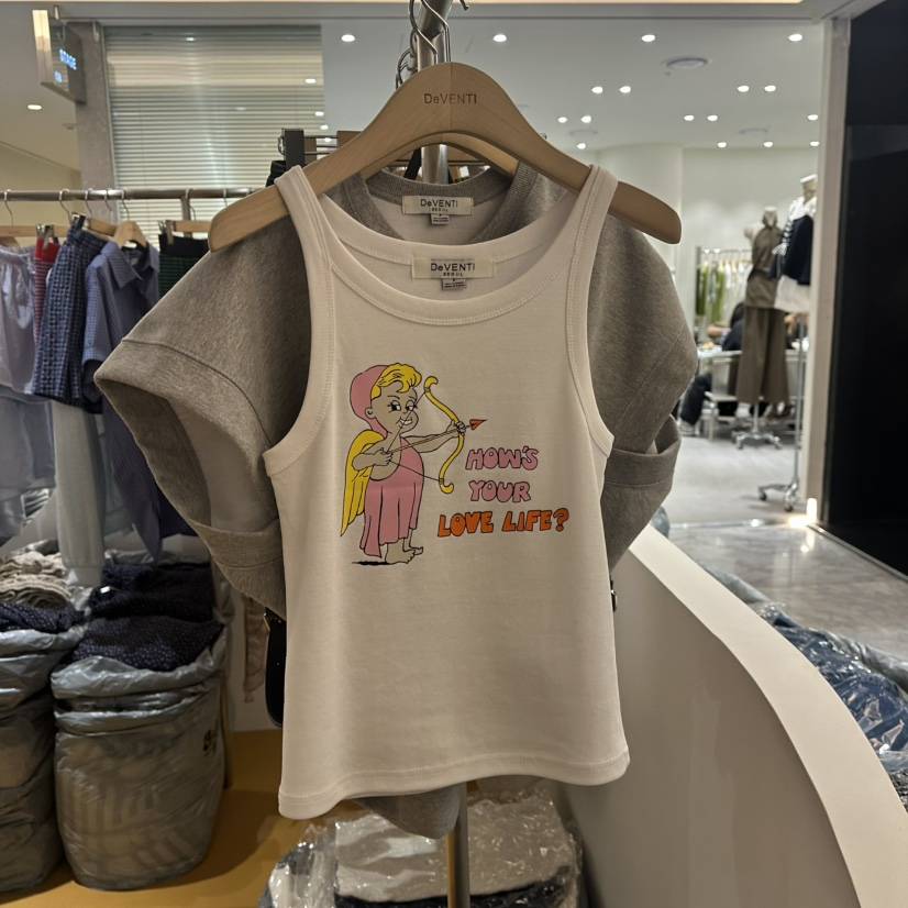 DE VENTI韓國代購㊣女士新品人氣推薦時尚25春夏休閑吊帶背心DE VENTI吊帶/背心