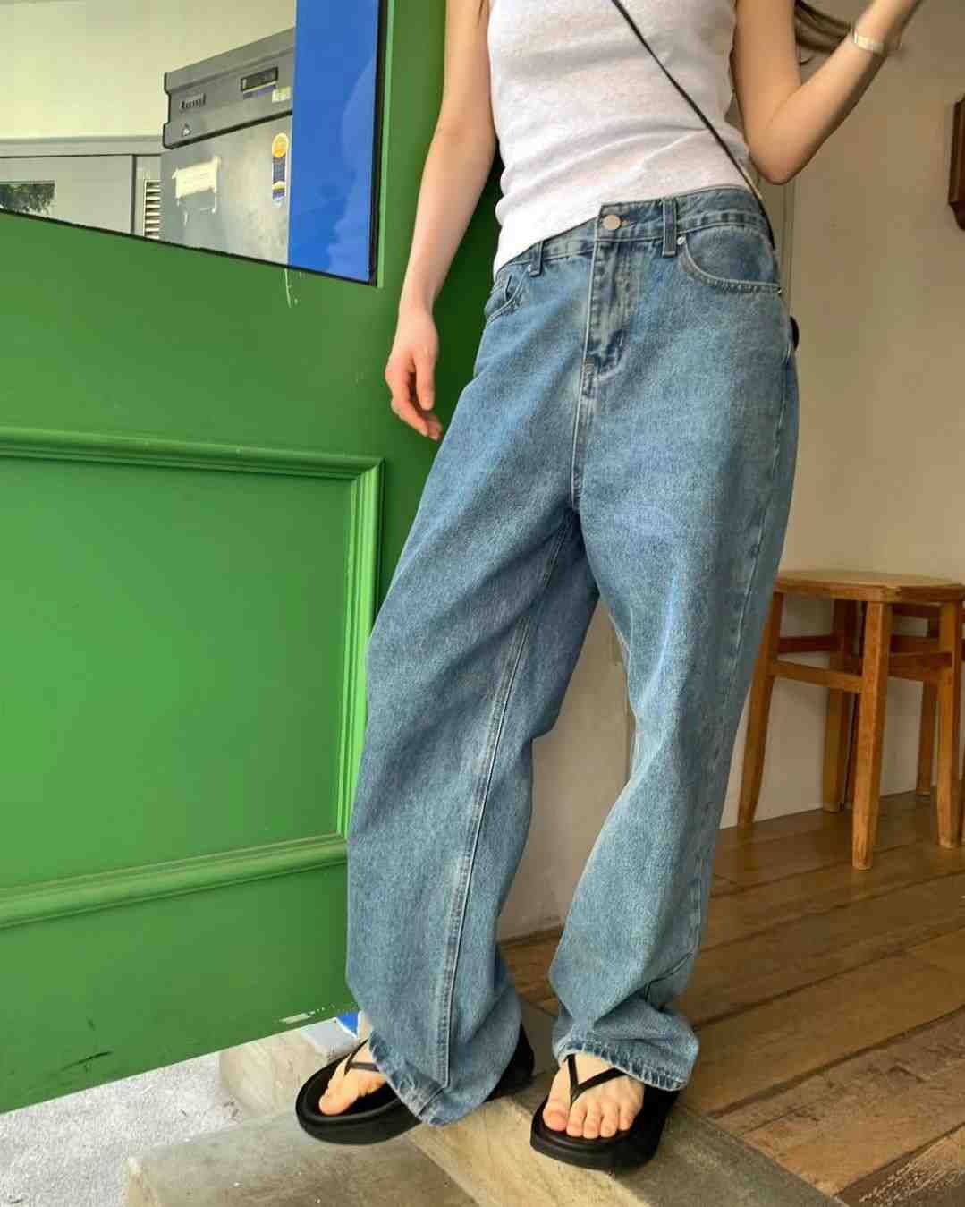 WEARRAW東大門㊣代購女士新品休閑25春夏熱賣職業牛仔褲工裝WEARRAW牛仔褲