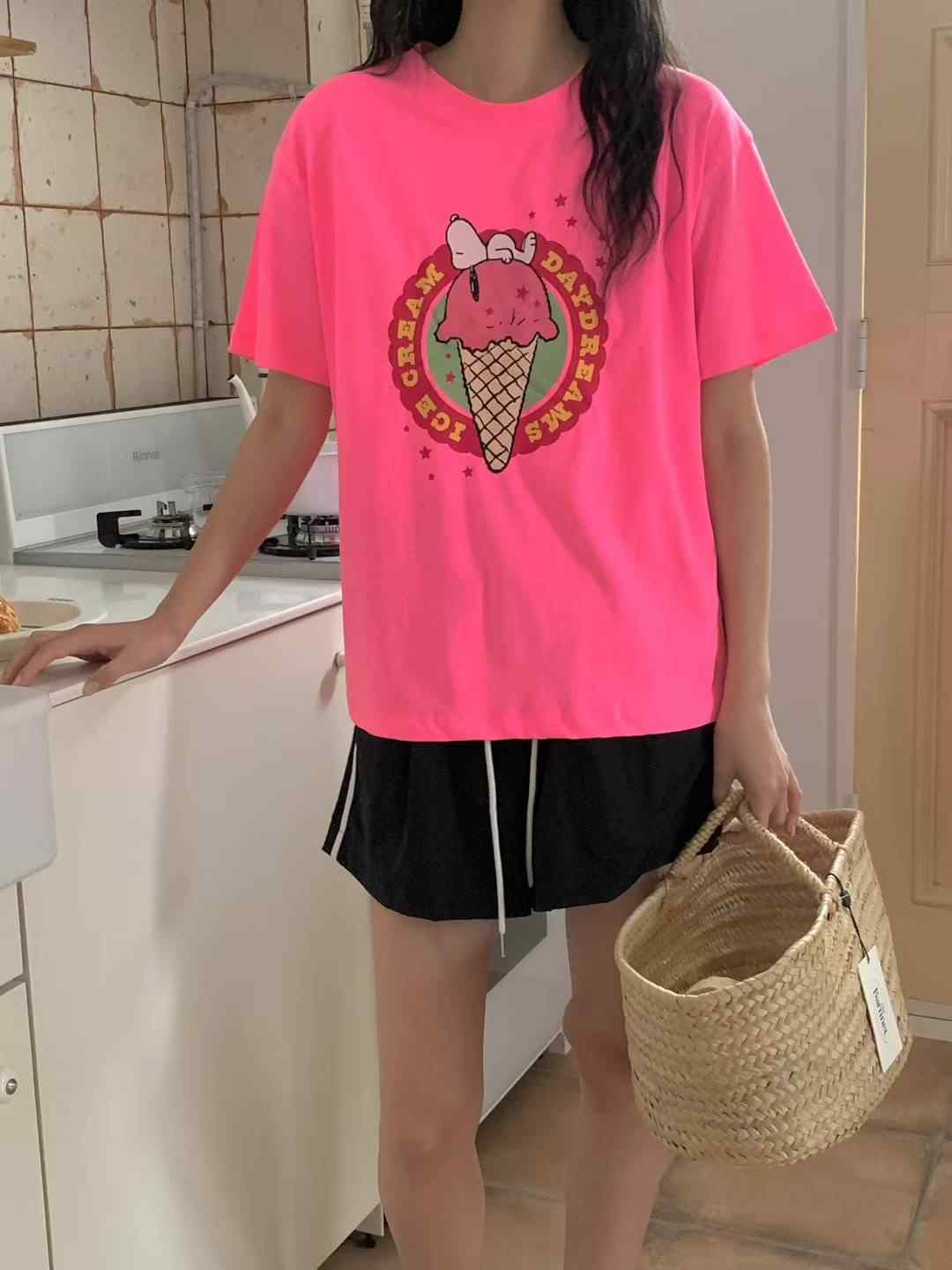 L V C東大門㊣實拍女裝新品25春夏人氣熱賣推薦T恤史努比L_V_CT恤