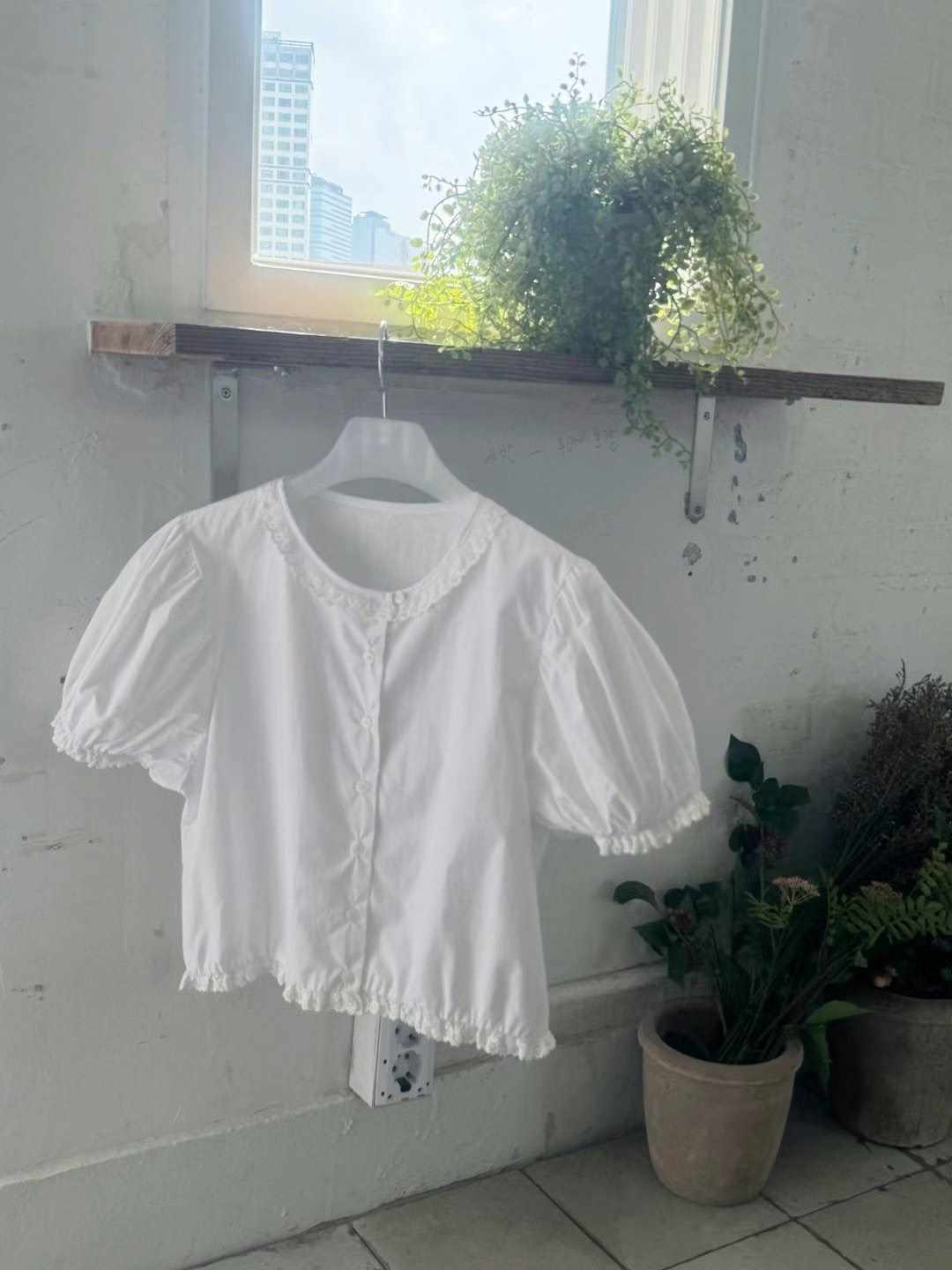 GLOSSY韓國代購㊣女裝新款休閑熱賣職業時尚人氣襯衫蕾絲衫GLOSSY襯衫/蕾絲衫