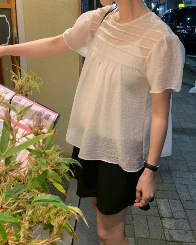 GLOSSY東大門㊣代購女士新款休閑25春夏人氣推薦襯衫蕾絲衫GLOSSY襯衫/蕾絲衫