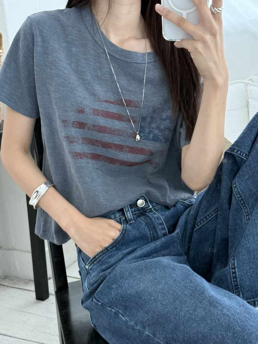 EOMPIT韓國直郵㊣女士新款職業推薦25春夏時尚熱賣人氣真品T恤EOMPITT恤