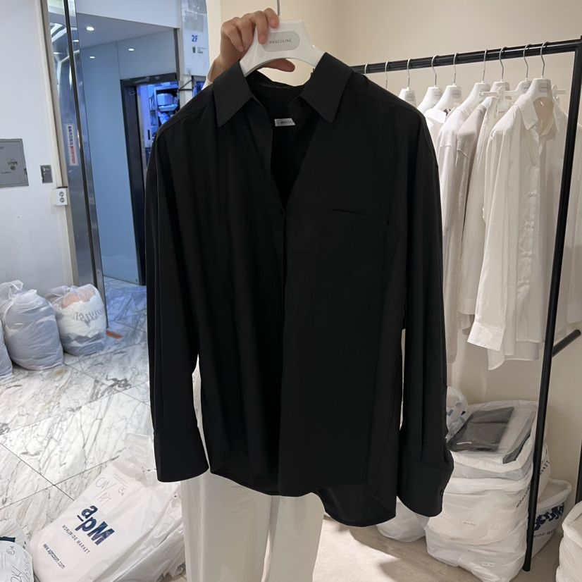 MASCULINE韓國代購㊣女裝新品25春夏推薦人氣休閑襯衫蕾絲衫MASCULINE襯衫/蕾絲衫
