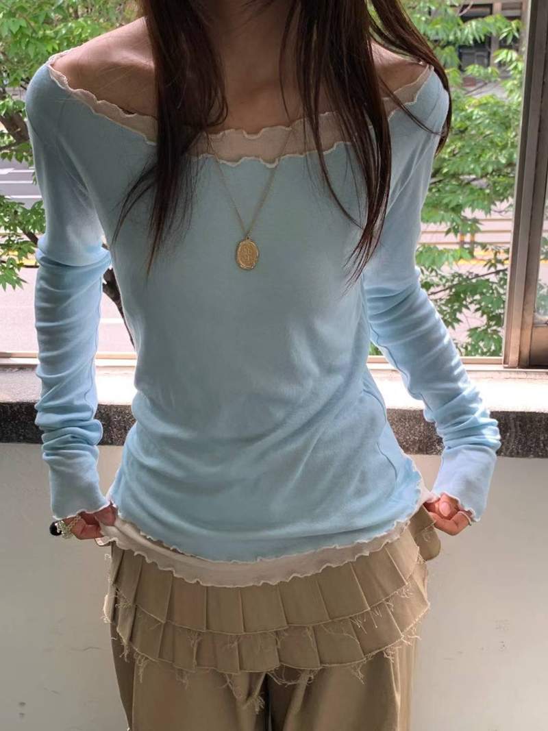 EXCUSE韓國直郵㊣女士新品時尚人氣熱賣真品推薦職業長袖T恤EXCUSE長袖T恤