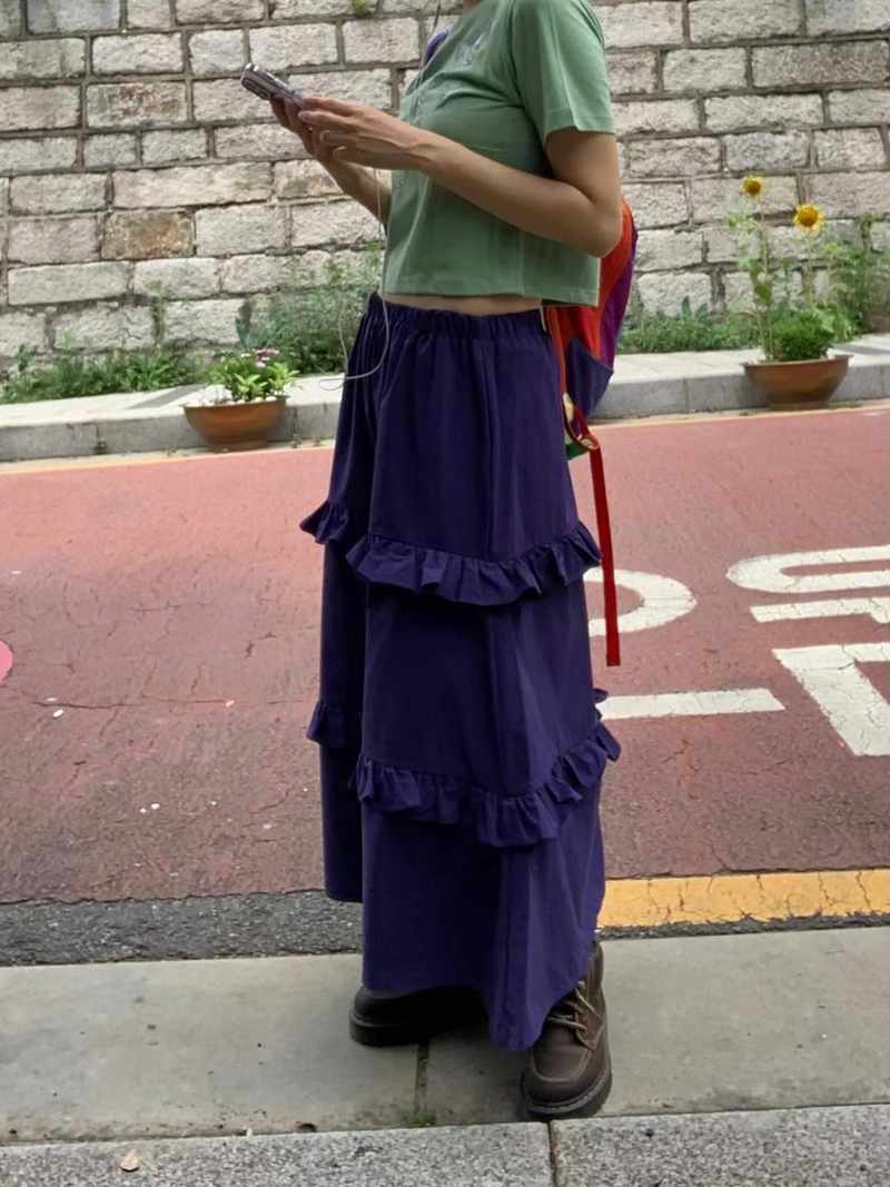 EXCUSE韓國直郵㊣女士新品休閑職業推薦時尚25春夏真品長裙EXCUSE長裙