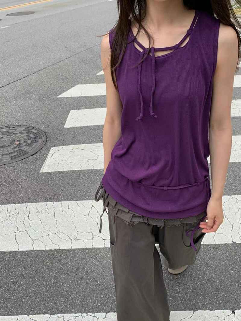 EXCUSE東大門㊣代購女裝新款推薦真品人氣休閑時尚吊帶背心EXCUSE吊帶/背心