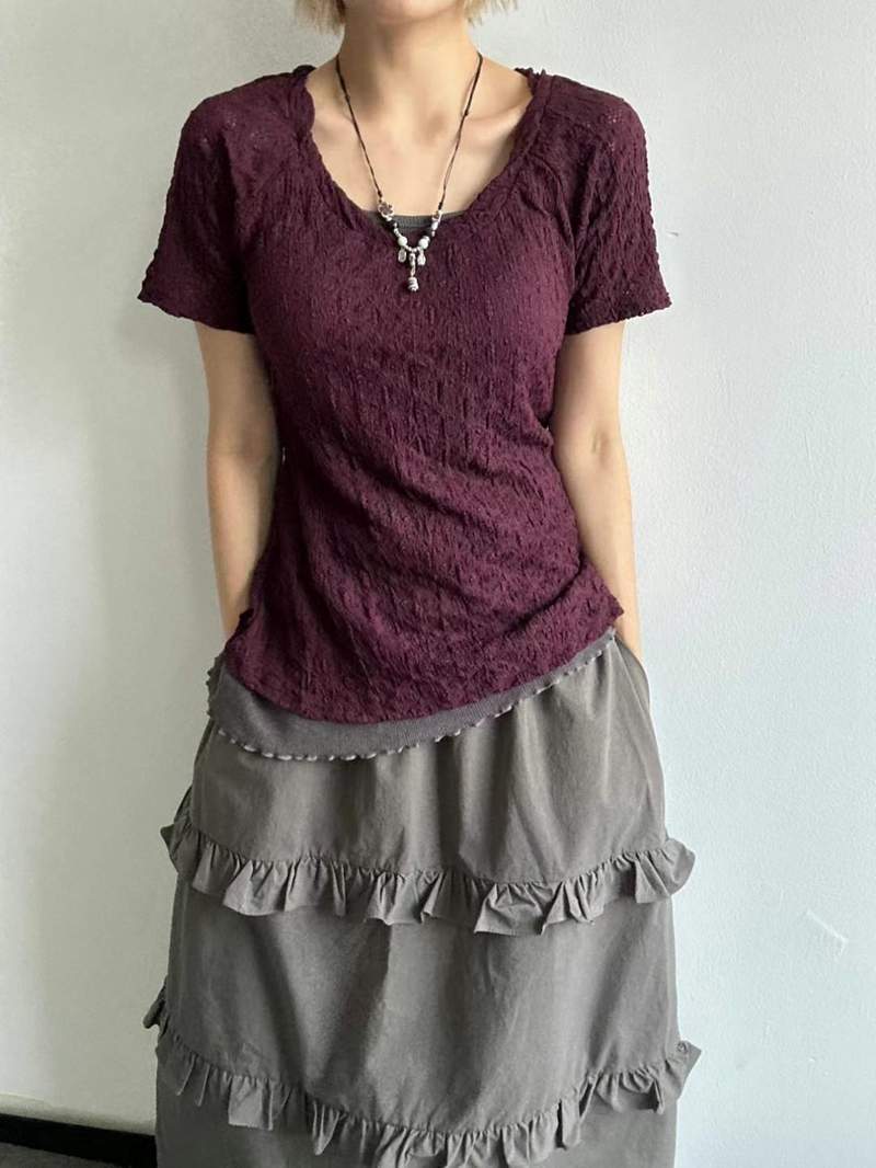 EXCUSE韓國代購㊣女裝新款休閑25春夏人氣推薦時尚真品職業T恤EXCUSET恤