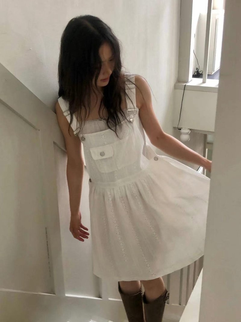 EXCUSE韓國代購㊣女裝新款25春夏人氣休閑真品時尚職業連衣裙EXCUSE連衣裙