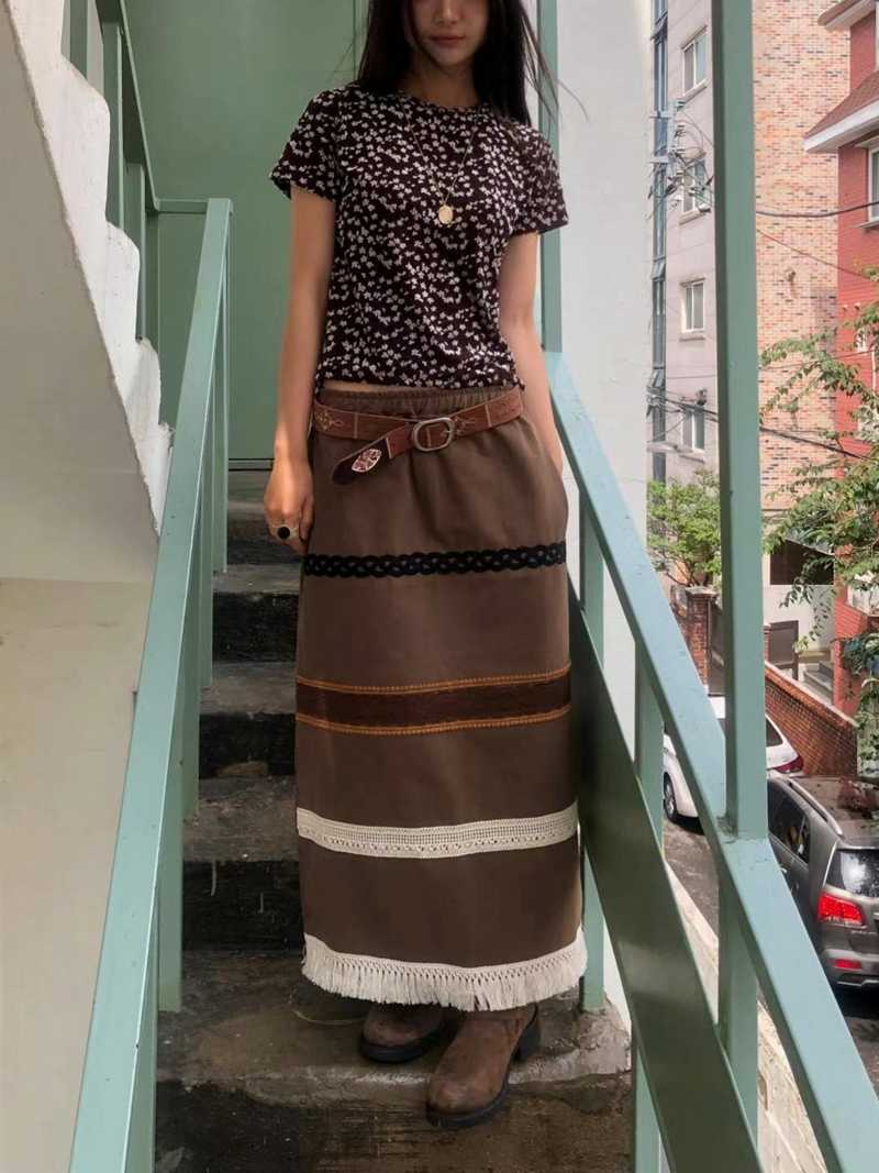 EXCUSE韓國直郵㊣女裝新款人氣時尚熱賣25春夏職業推薦長裙EXCUSE長裙