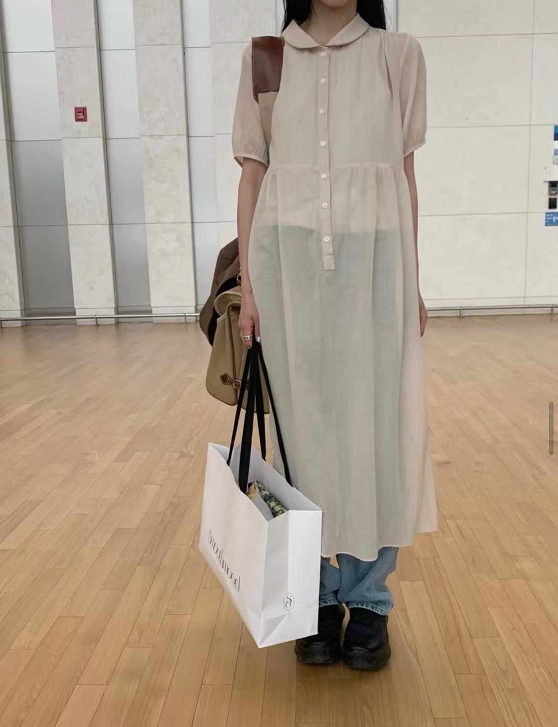 MELMEONT韓國代購㊣女士新品25春夏職業人氣推薦休閑連衣裙MELMEONT連衣裙