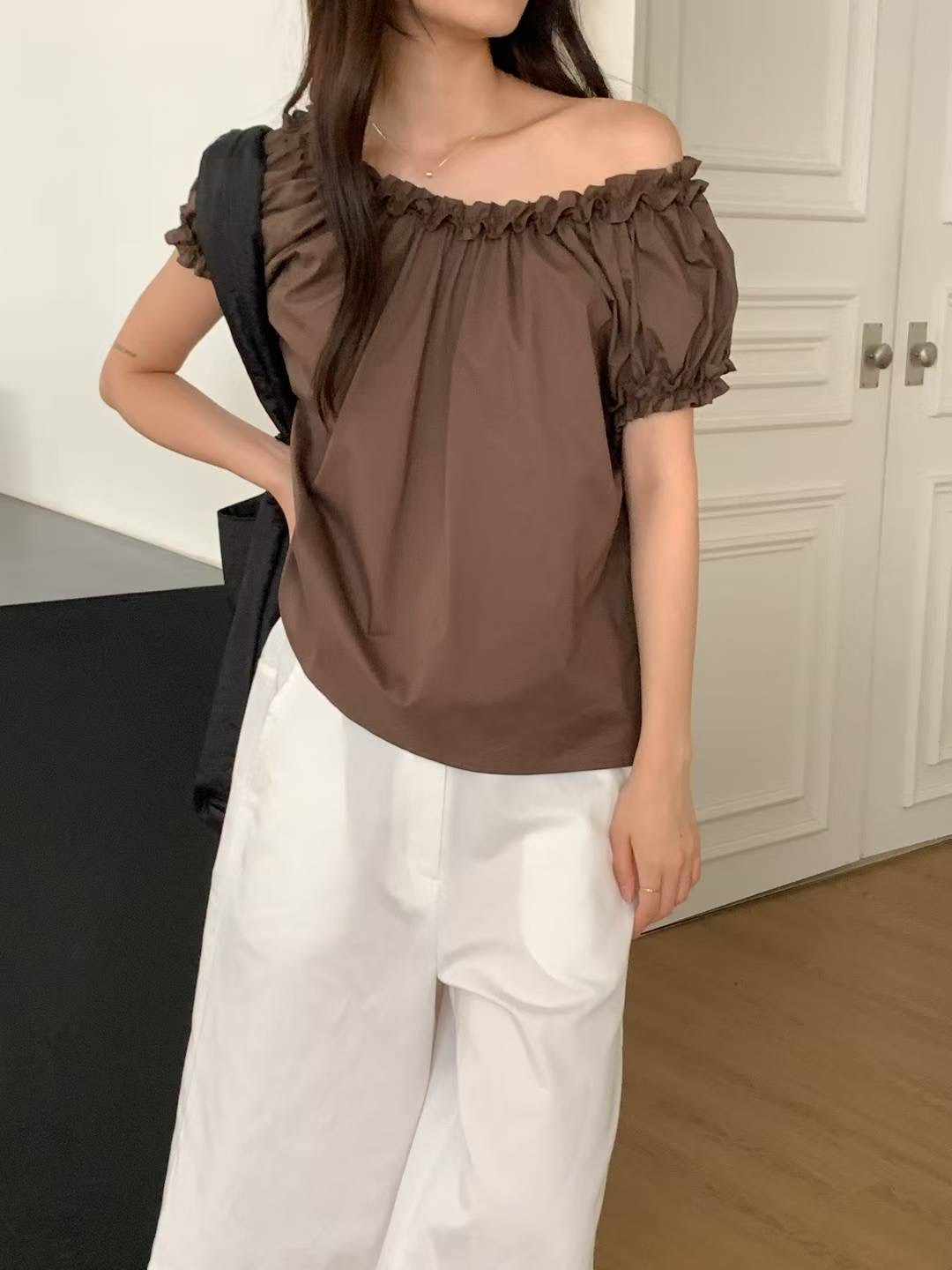 MELMEONT韓國直郵㊣女士新款25春夏人氣職業時尚襯衫蕾絲衫MELMEONT襯衫/蕾絲衫