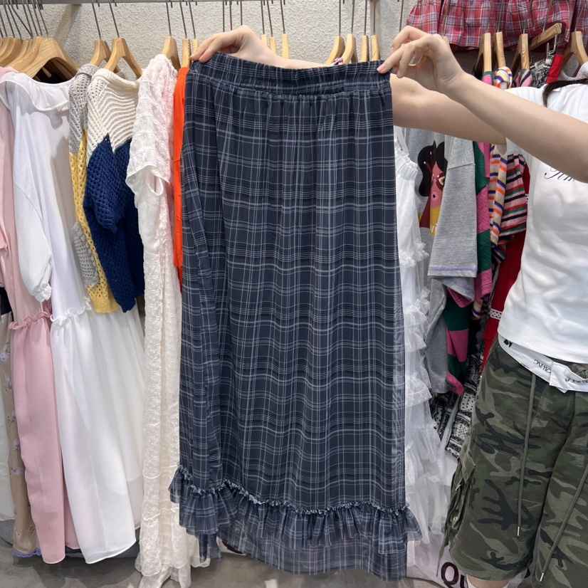 MAISONDEGLORY東大門㊣直郵女士新款25春夏半身裙中短裙格紋MAISON DE GLORY半身裙/中短裙