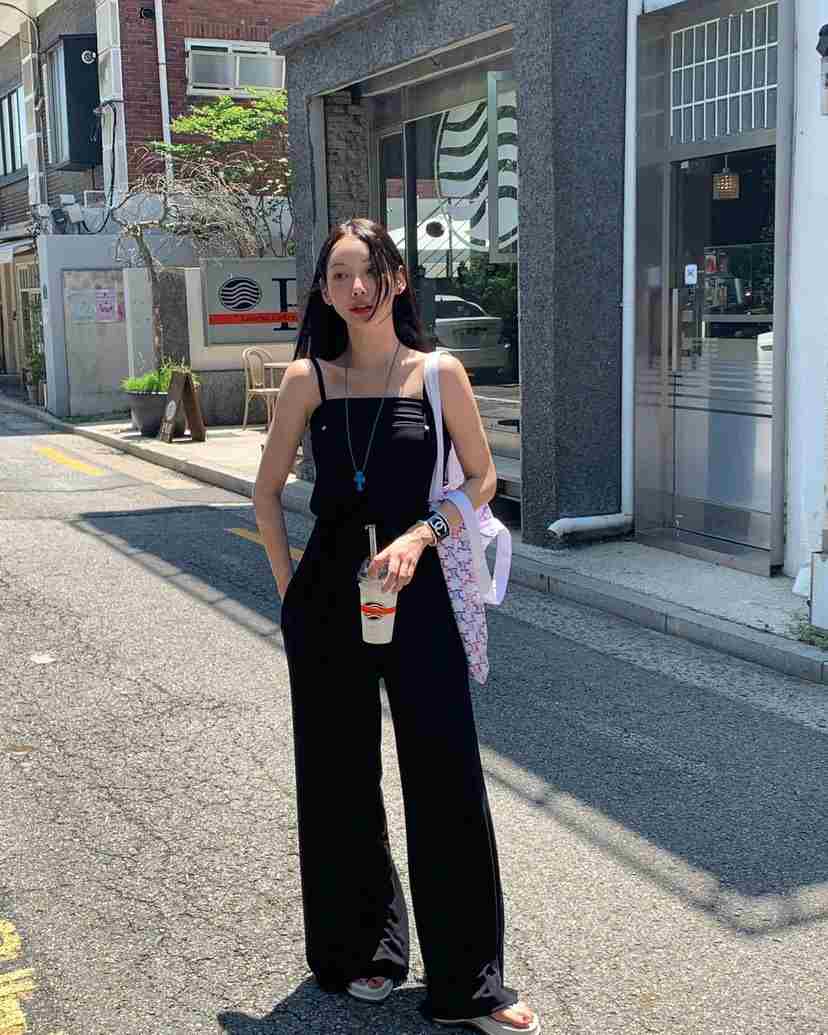 REVE CITE-L韓國代購㊣女士新品時尚熱賣25春夏職業連體褲REVE CITE連體褲