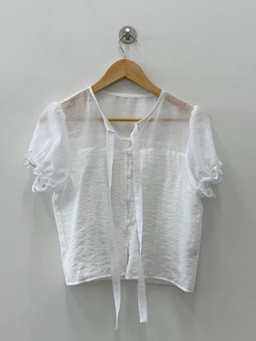 MELMEONT韓國代購㊣女裝新品熱賣25春夏時尚休閑襯衫蕾絲衫MELMEONT襯衫/蕾絲衫