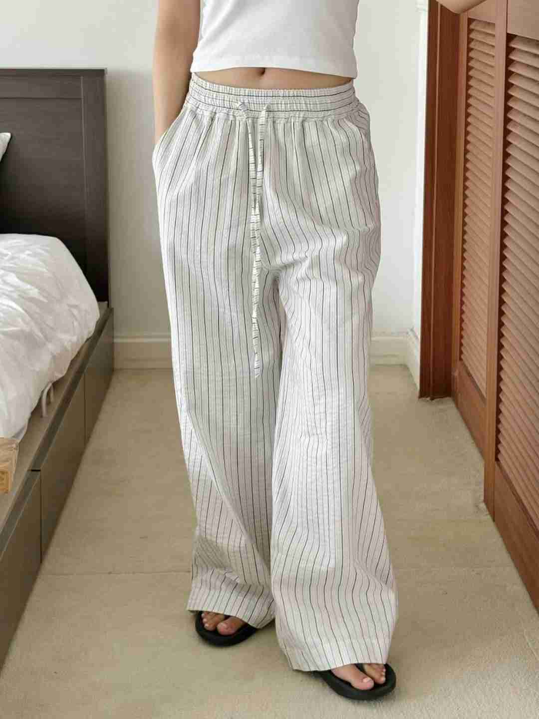 TTUTTA東大門㊣直郵女士新款25春夏職業時尚休閑休閑褲條紋TTUTTA休閑褲