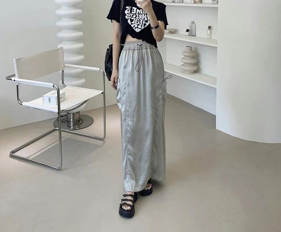 LIBERTE-OT東大門㊣代購女裝新品人氣25春夏時尚休閑熱賣長裙RETHINK長裙