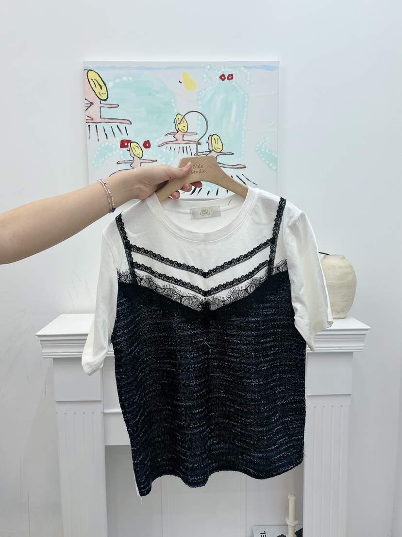 ABLESTUDIO韓國代購㊣女士新品推薦真品熱賣休閑25春夏T恤SaleABLE STUDIOT恤