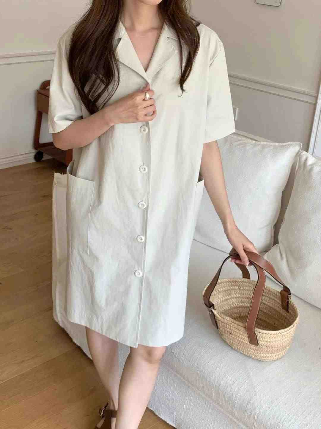 BASIC FEMME-베이직팜므-OT東大門㊣直郵女裝新品時尚連衣裙口袋BASIC FEMME連衣裙