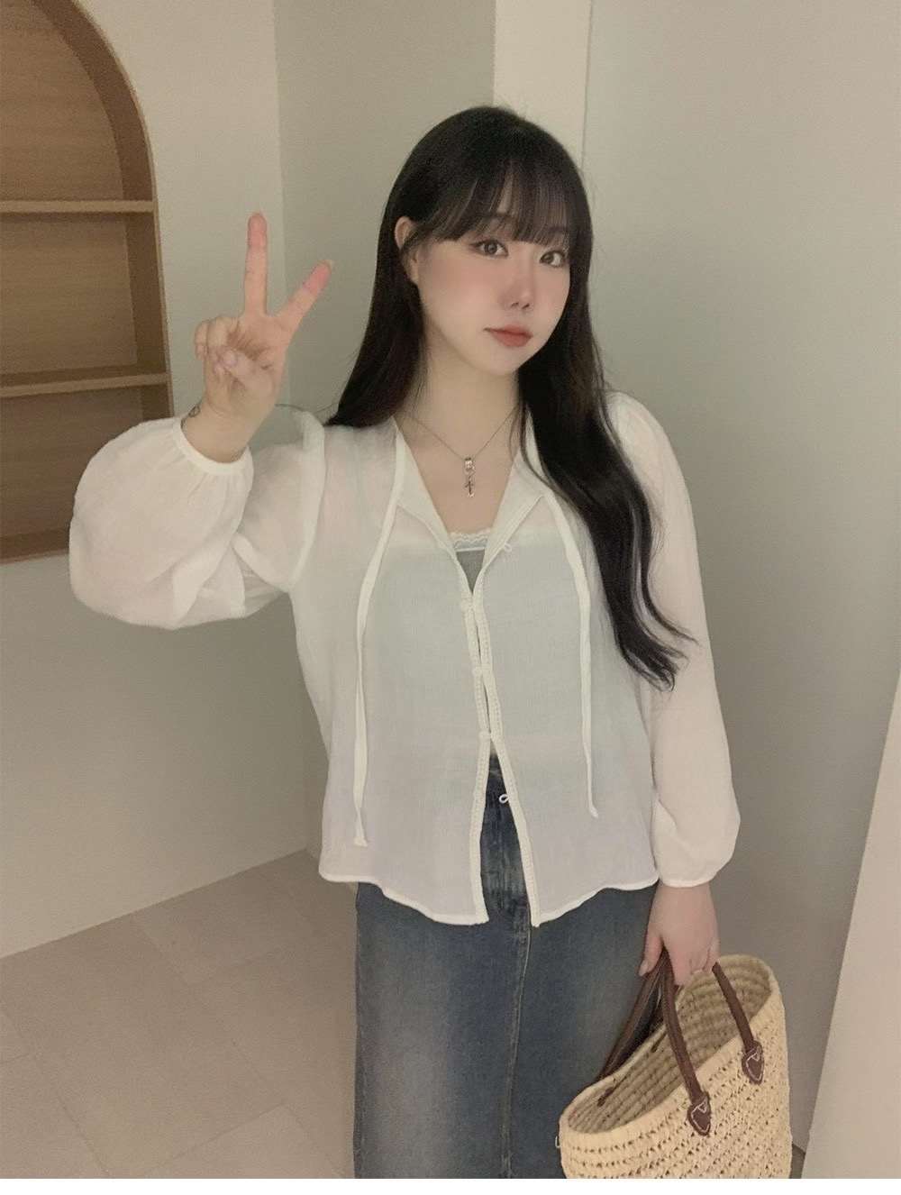 DADA韓國直郵㊣女士新品熱賣25春夏真品時尚人氣襯衫蕾絲衫DADA襯衫/蕾絲衫