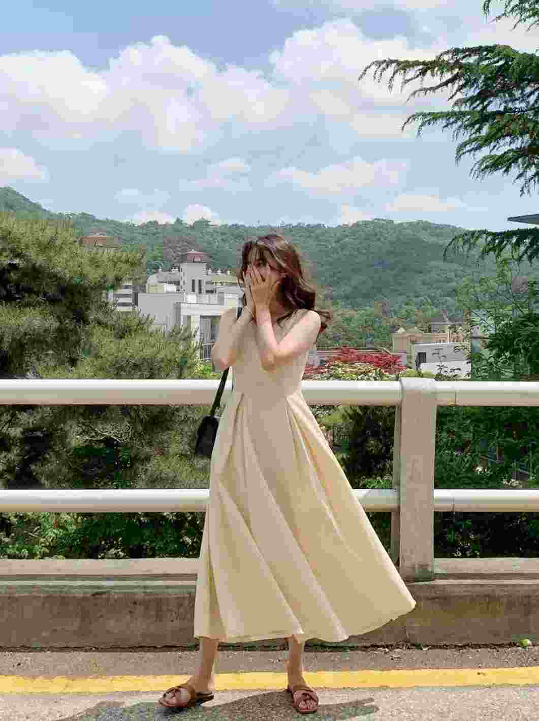 ALL OVER東大門㊣直郵女士新款職業熱賣休閑25春夏人氣連衣裙ALL OVER連衣裙