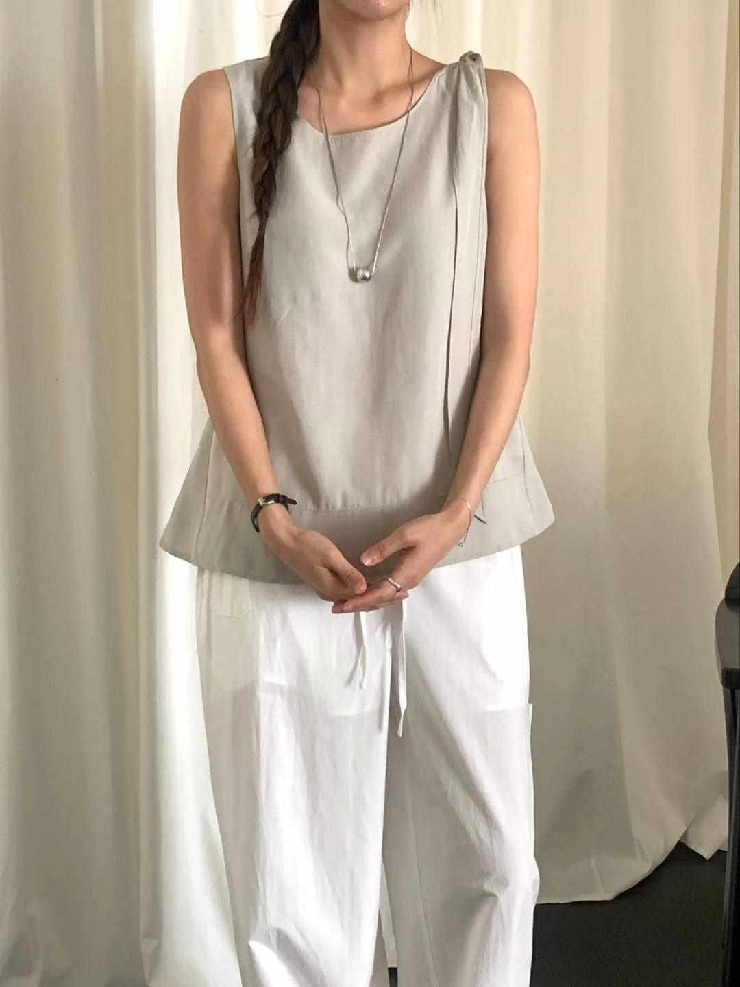 OUS.SEOUL韓國代購㊣女裝新款時尚熱賣人氣25春夏吊帶背心OUS.SEOUL吊帶/背心