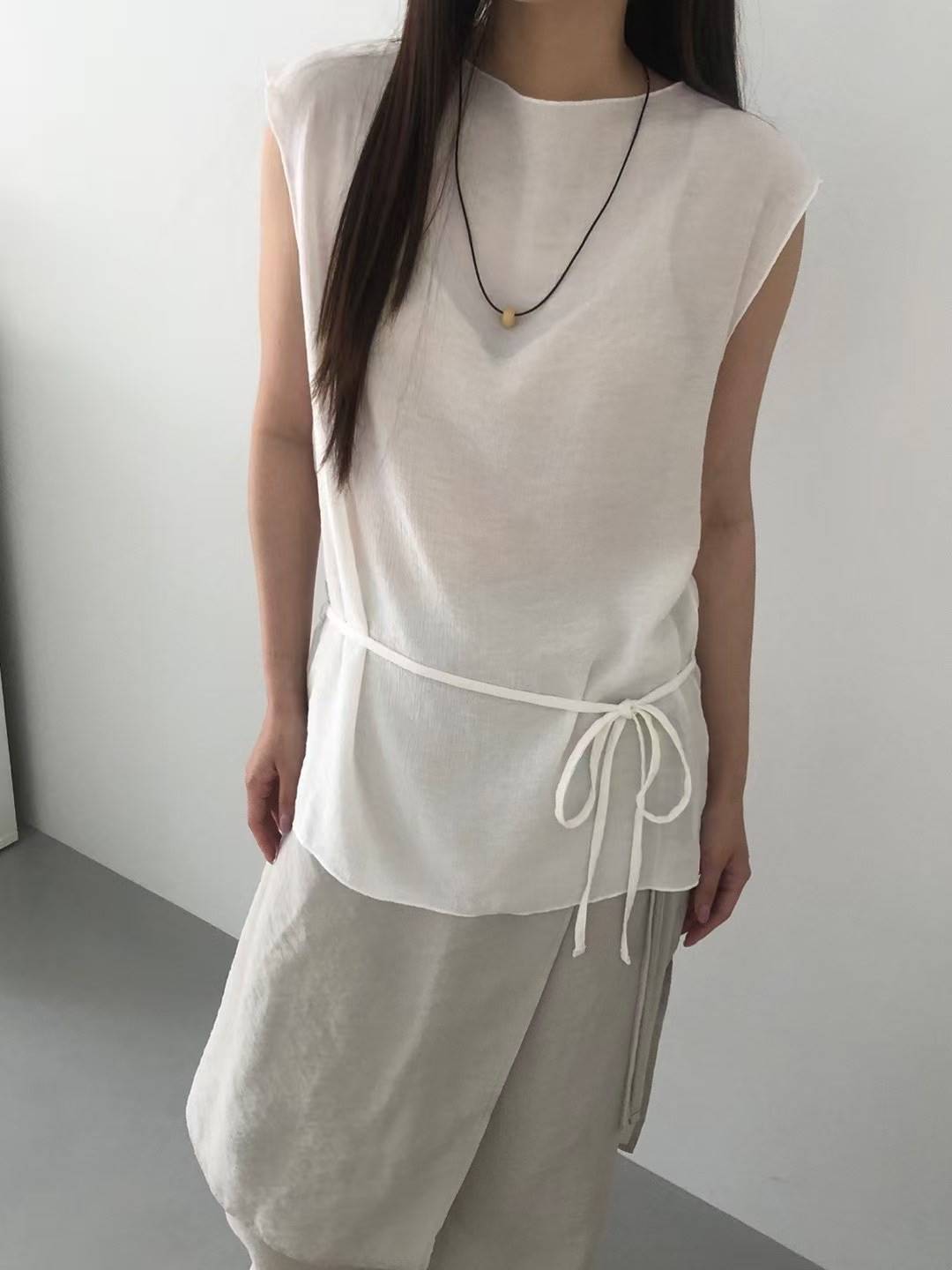 CLOSER東大門㊣代購女裝新品25春夏時尚休閑推薦吊帶背心褶皺CLOSER吊帶/背心