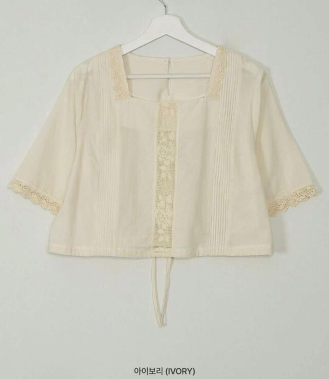 ANDYWARHOL韓國代購㊣女士新品真品職業25春夏襯衫蕾絲衫復古ANDYWARHOL襯衫/蕾絲衫