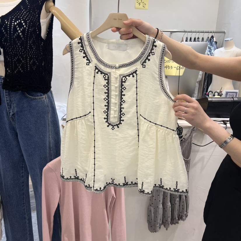 ROU.TINE東大門㊣直郵女裝新品時尚25春夏真品職業吊帶背心ROU.TINE吊帶/背心