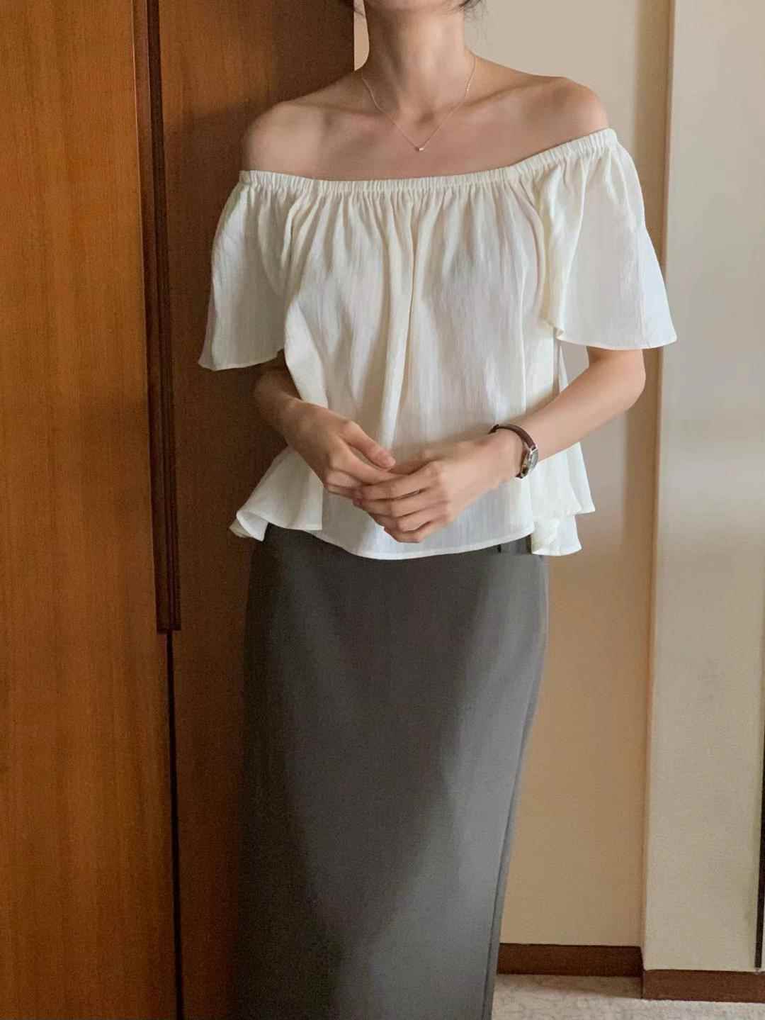 INOUF韓國代購㊣女士新款25春夏推薦時尚休閑職業襯衫蕾絲衫INOUF/FLUTTER襯衫/蕾絲衫