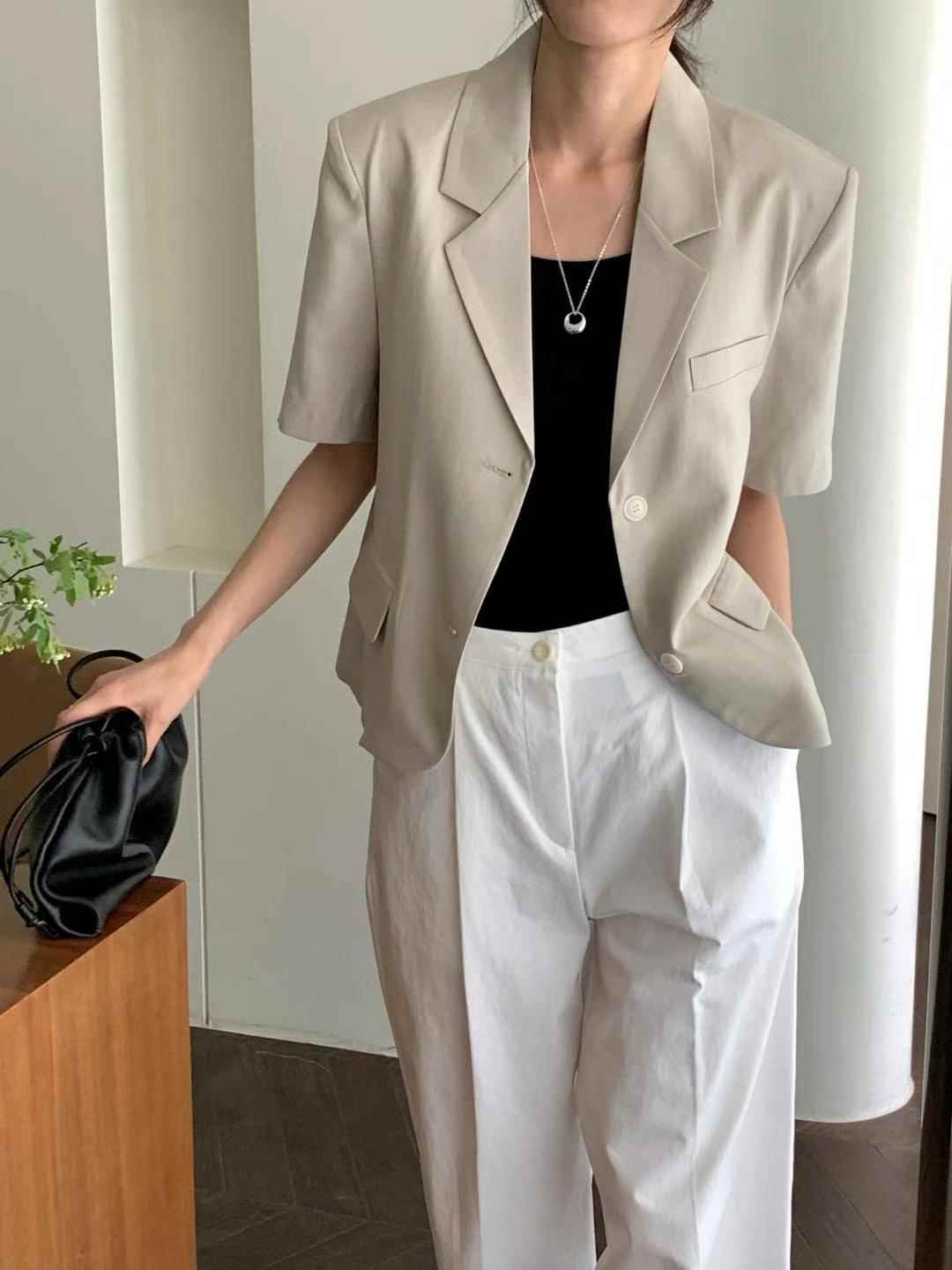 INOUF東大門㊣直郵女士新品熱賣人氣25春夏真品職業時尚夾克INOUF/FLUTTER夾克