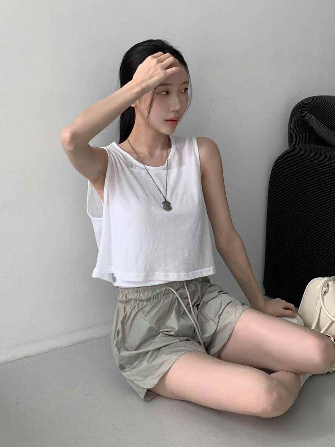ONE DAY SUDDENLY韓國代購㊣女裝新品25春夏職業吊帶背心ONE DAY SUDDENLY吊帶/背心