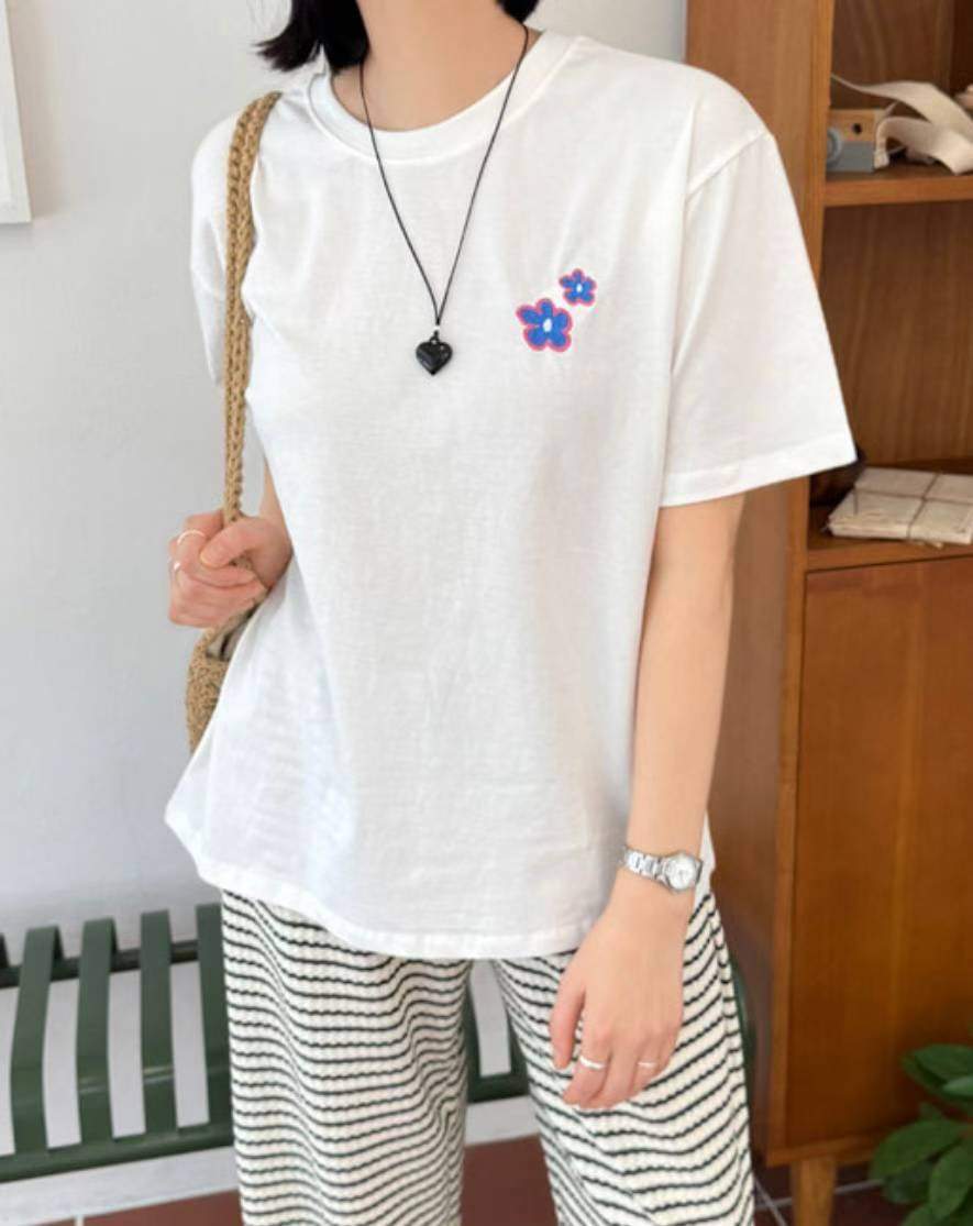 SALT.B東大門㊣直郵女裝新款休閑熱賣人氣25春夏推薦T恤刺繡SALT.BT恤