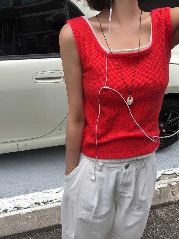 LATTE韓國代購㊣女裝新品職業真品時尚人氣休閑吊帶背心雙面LATTE吊帶/背心
