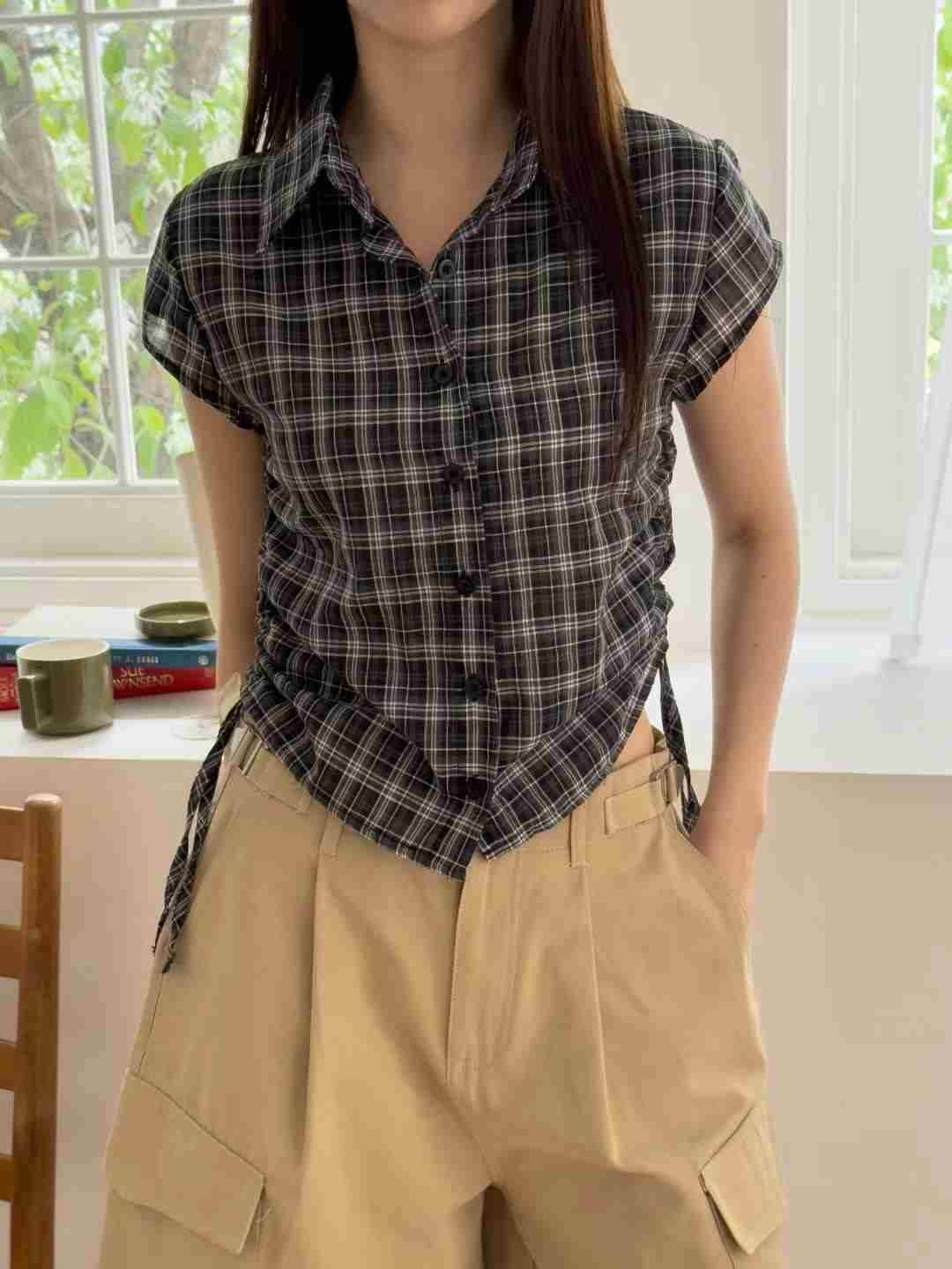 IT東大門㊣直郵女士新款25春夏時尚休閑推薦真品襯衫蕾絲衫IT襯衫/蕾絲衫