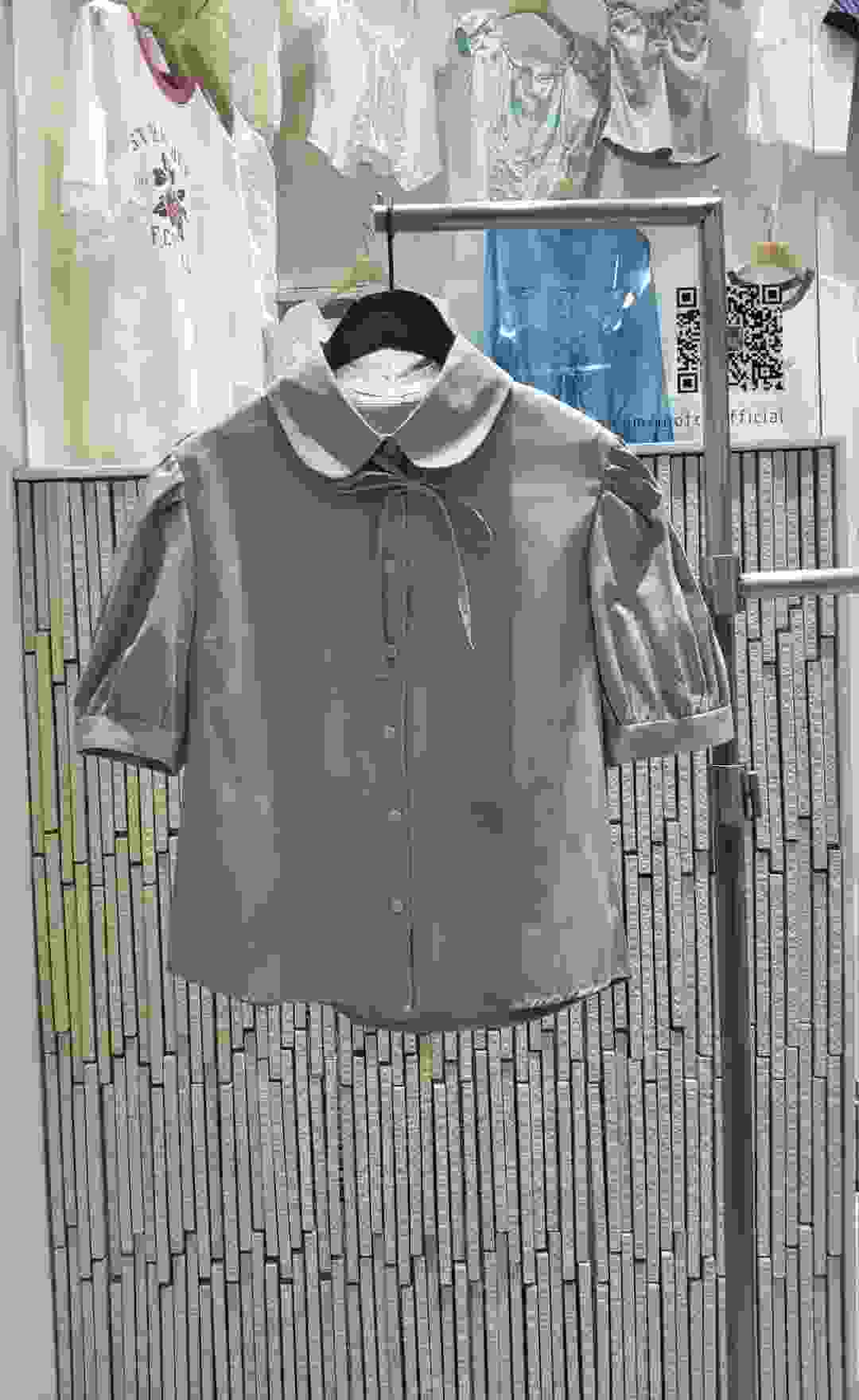 IGOTC-아가씨-T韓國代購㊣女裝新品25春夏襯衫蕾絲衫圓領IGOTC-아가씨-T襯衫/蕾絲衫