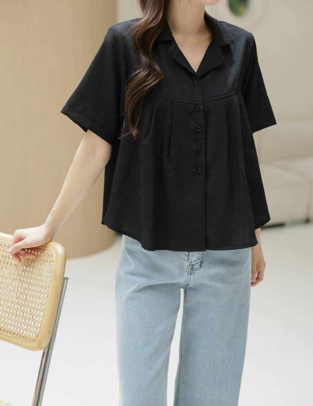 MU 뮤-T韓國代購㊣女士新品25春夏職業休閑真品襯衫蕾絲衫MU 뮤-T襯衫/蕾絲衫