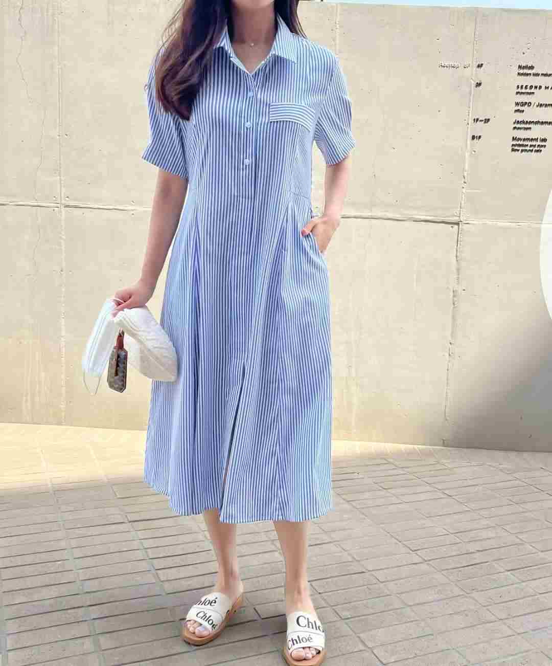 MU 뮤-T韓國代購㊣女裝新品時尚休閑職業熱賣推薦25春夏連衣裙MU 뮤-T連衣裙