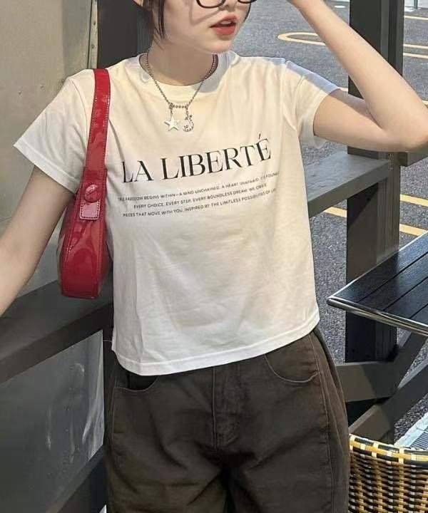 PASTELDEER東大門㊣代購女士新款時尚休閑推薦人氣25春夏T恤短款PASTELDEERT恤
