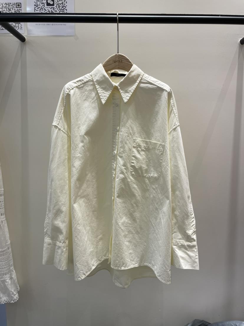 NEOUL韓國代購㊣女士新品時尚人氣職業推薦熱賣襯衫蕾絲衫棉質NEOUL/ahin雙領標簽襯衫/蕾絲衫
